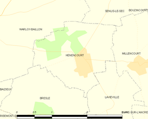 Poziția localității Hénencourt