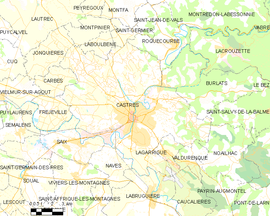 Mapa obce Castres