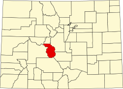 Karte von Chaffee County innerhalb von Colorado