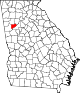 Mapa de Georgia con la ubicación del condado de Douglas