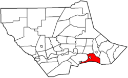 Map of Lycoming County, Pennsylvania highlighting Muncy Creek Township