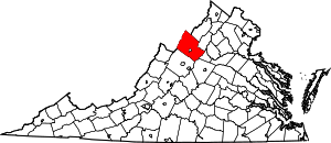 Mapa de Virginia destacando el condado de Rockingham