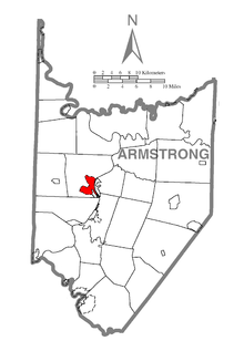 Kort over West Hills, Armstrong County, Pennsylvania Highlighted.png