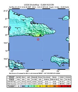 Aardbeving Cuba maart 2010