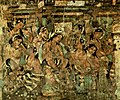 Jataka (vie antérieure de Bouddha) : le roi Mahâjanaka décide de renoncer à la vie mondaine... Vihara (monastère) 1, mur nord. Vers 475-500.