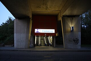 Paradis (Charleroi Metro) metro station in Fontaine-lÉvêque (Belgium)