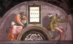 Michelangelo, lunetta, Salmon - Boaz - Obed 01.jpg