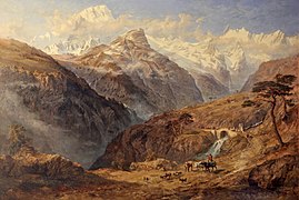 Le Mont Blanc, vue de Cormayeur, Vallé d'Aoste (1848)