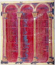 Folio 8r, one of the canon tables Morgan Library Lindau Gospels M1.008r.jpg