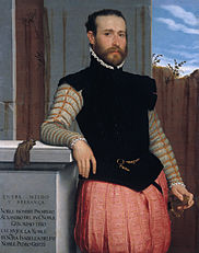 Портрет од Морони, 1560 година, позадината е многу типична