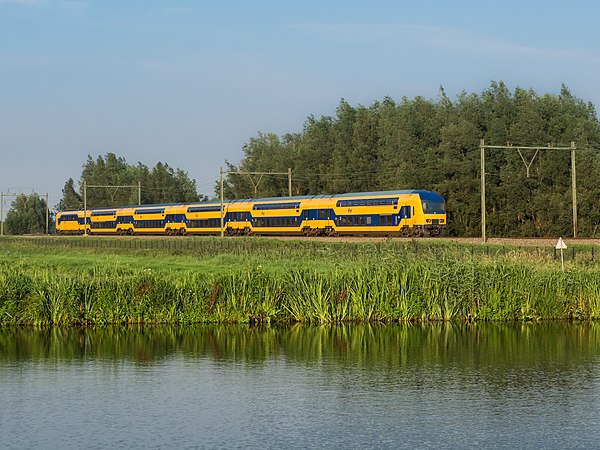 Double decker (DDZ) train near Gouda, South Holland