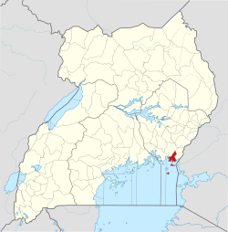 Localização do distrito em Uganda