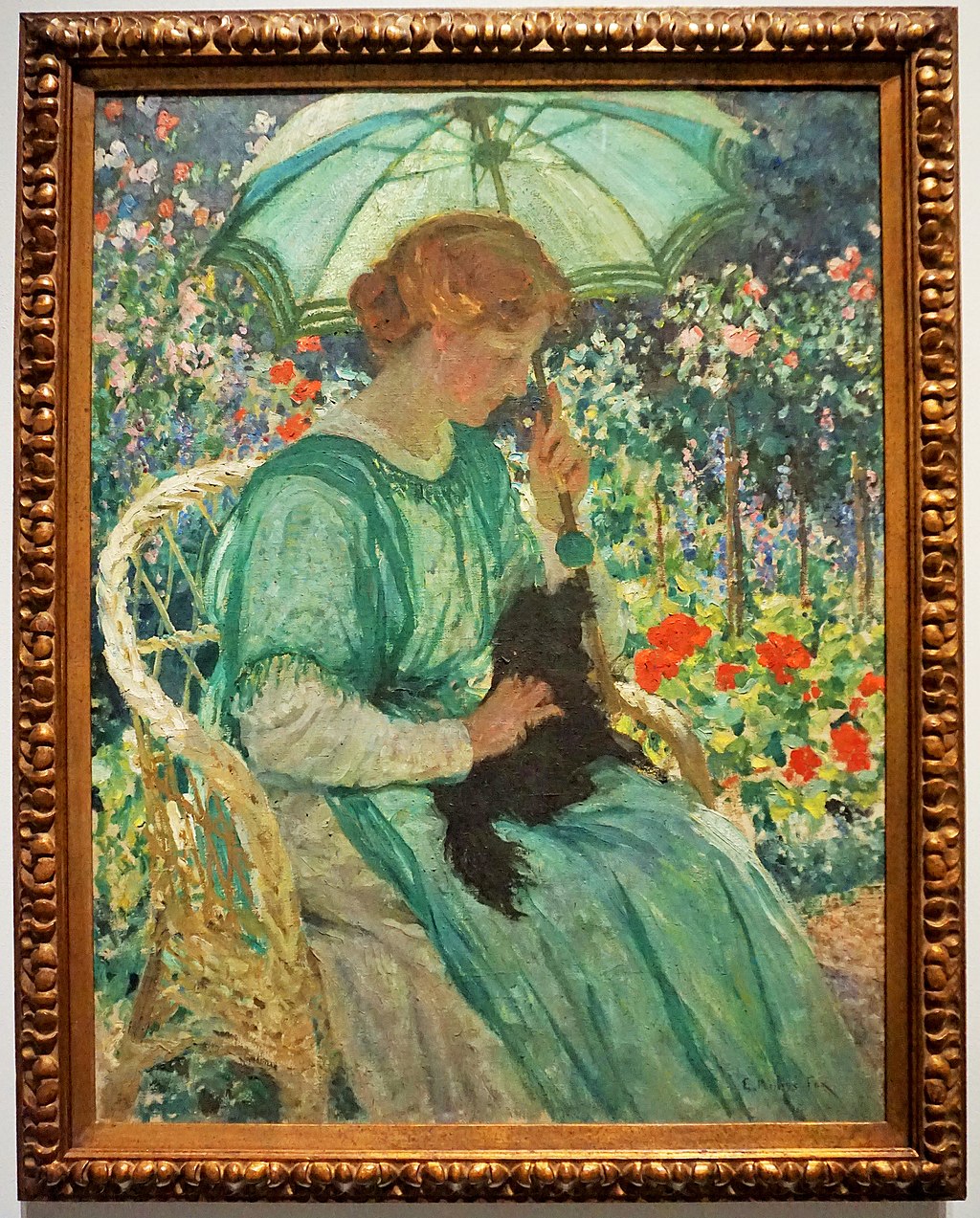 "The Green Parasol" by E. Phillips Fox