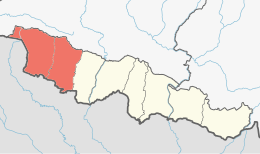 Provincia de Nepal No. 2 Distritos de Bara (derecha) y Parsa (izquierda) map.svg