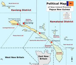 New Ireland Province bölge haritası