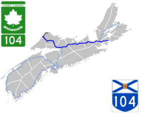 Route 104 (Nova Scotia) bölümünün açıklayıcı görüntüsü