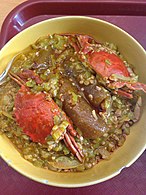 Okra stew tare da kaguwa