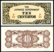 PHI-104b-Japanese Government (Philippines)-10 Centavos (1942)