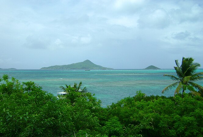 View of Petit Martinique from Hillsboro, Carriacou.