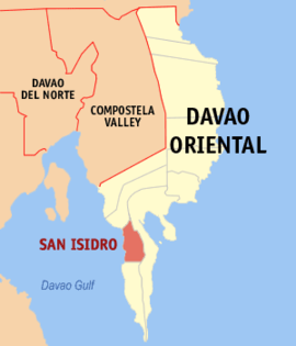 San Isidro na Davao Oriental Coordenadas : 6°50'10"N, 126°5'20"E