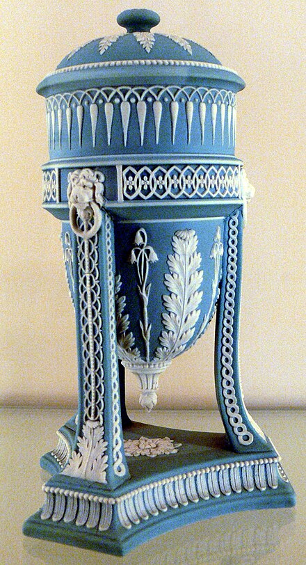 Neoclassical Wedgwood urn in jasperware, c. 1820