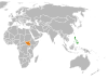 Location map for the Philippines and South Sudan.