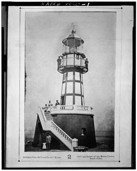 File:Photocopy of book illustration, undated ca. 1898; LIGHTHOUSE CONSTRUCTED CA. 1876, DESTROYED 1898 - Castillo de San Felipe del Morro Lighthouse, Summit of Castillo de San Felipe HAER PR,7-SAJU,6A-1.tif