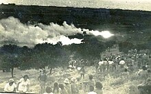 Fields on fire at the Gan-Shmuel Kibbutz. Picture taken between 1936 and 1939. PikiWiki Israel 297 Kibutz Gan-Shmuel sk1- 38 gn-SHmvAl - ASH bSHdvt 1936-9.jpg