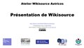 Présentation - Atelier Wikisource