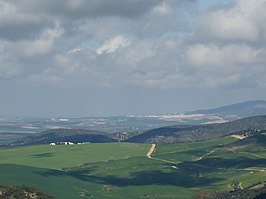 Pohled na Montellano z Prado del Rey.