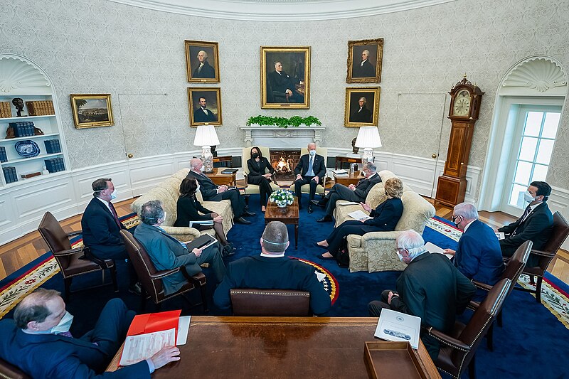 File:President Joe Biden meets with Democratic Senators.jpg