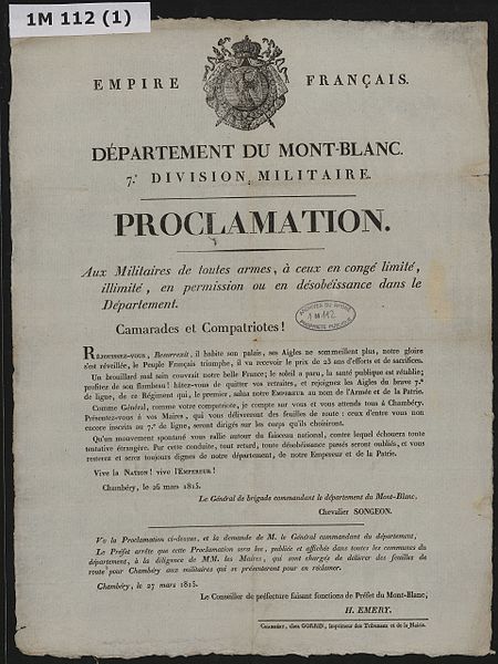 File:Proclamation de soutien à Napoléon 1er, 26 mars 1815.jpg