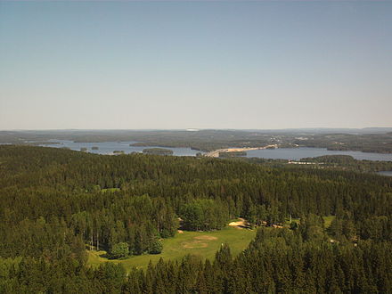 View to the north from Puijo observation tower in Kuopio