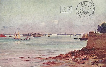 La Rade de Lorient vue de Port-Louis, carte postale de la collection « les sites de France », série XX (Bretagne), no 20.