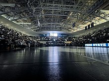 Rec Hall during a NCAA college wrestling dual between first-ranked Penn State and eighth-ranked Nebraska in University Park in February 2022 Rec Hall Wrestling.jpg