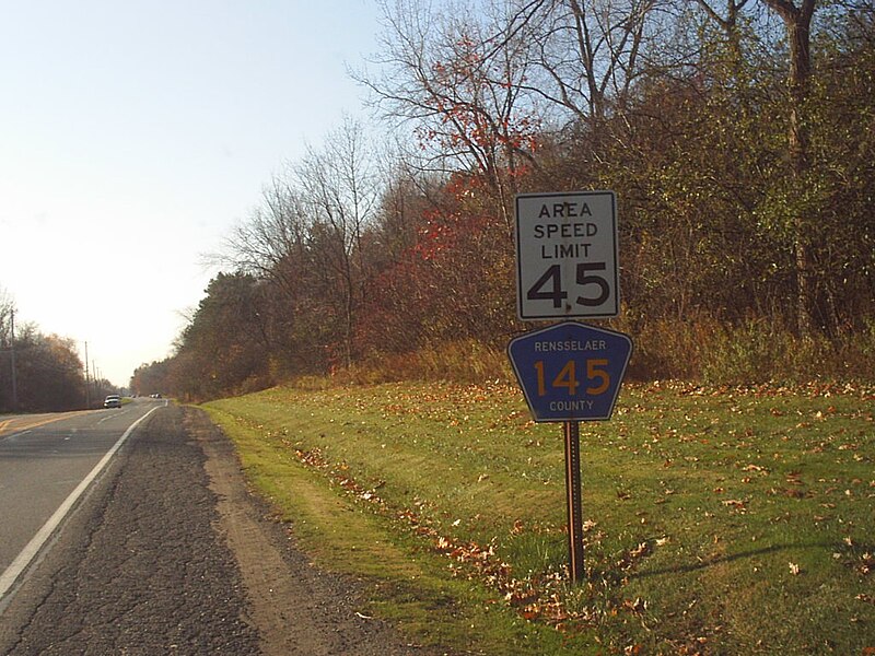 File:Rensselaer 145 signage on NY 40.jpg