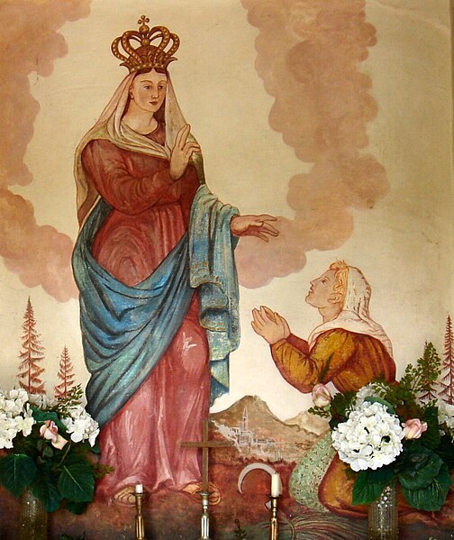 File:Santa Maria di Feletto - Affresco del capitello della Madonna del Caravaggio - Foto di Paolo Steffan.jpg