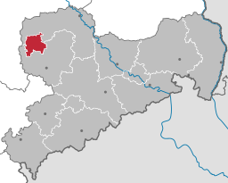 Läget för Leipzig i Sachsen