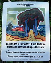 Seehofallee in Sierksdorf von Karl Schmidt-Rottluff auf der Informationstafel an der Schmidt-Rottluff-Allee in Sierksdorf