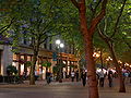Occidental Mall on a "First Thursday": the evening when most Pioneer Square art galleries start their new shows