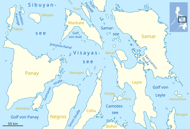 Die mittleren Philippinen mit der Visayas-See