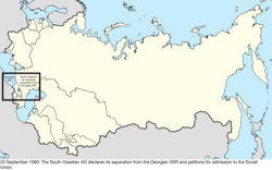 Map of the change to the Soviet Union on 20 September 1990