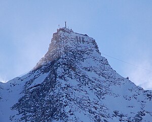 het weerstation bovenop de berg Hoher Sonnblick