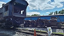 No. 175's running gear sitting next to Pere Marquette No. 1225.