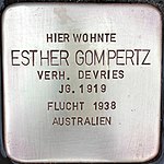 Stolperstein für Esther Gompertz (Uerdinger Straße 412)
