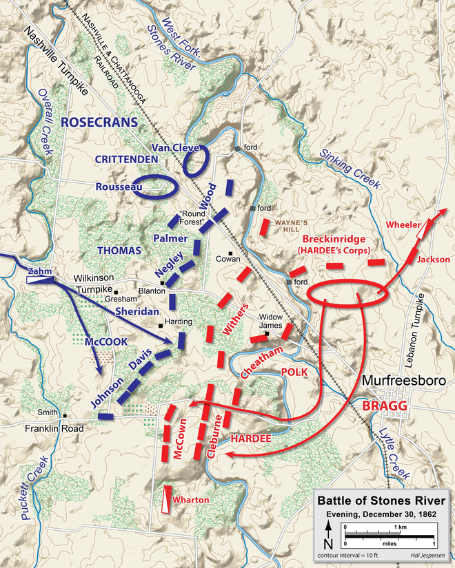 Movements and positions the night of December 30 to 31