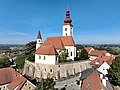 Straden: Pfarrkirche Maria am Himmelsberg mit Kirchhofmauer