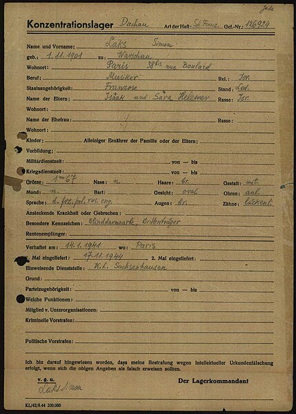 File:Szymon Laks Dachau Arolsen Archives.jpg