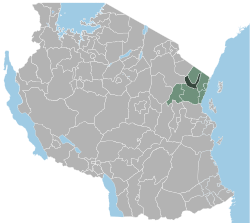 Location of the Korogwe district in Tanzania