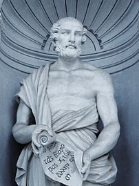 Busto della statua del filosofo e botanico greco Teofrasto